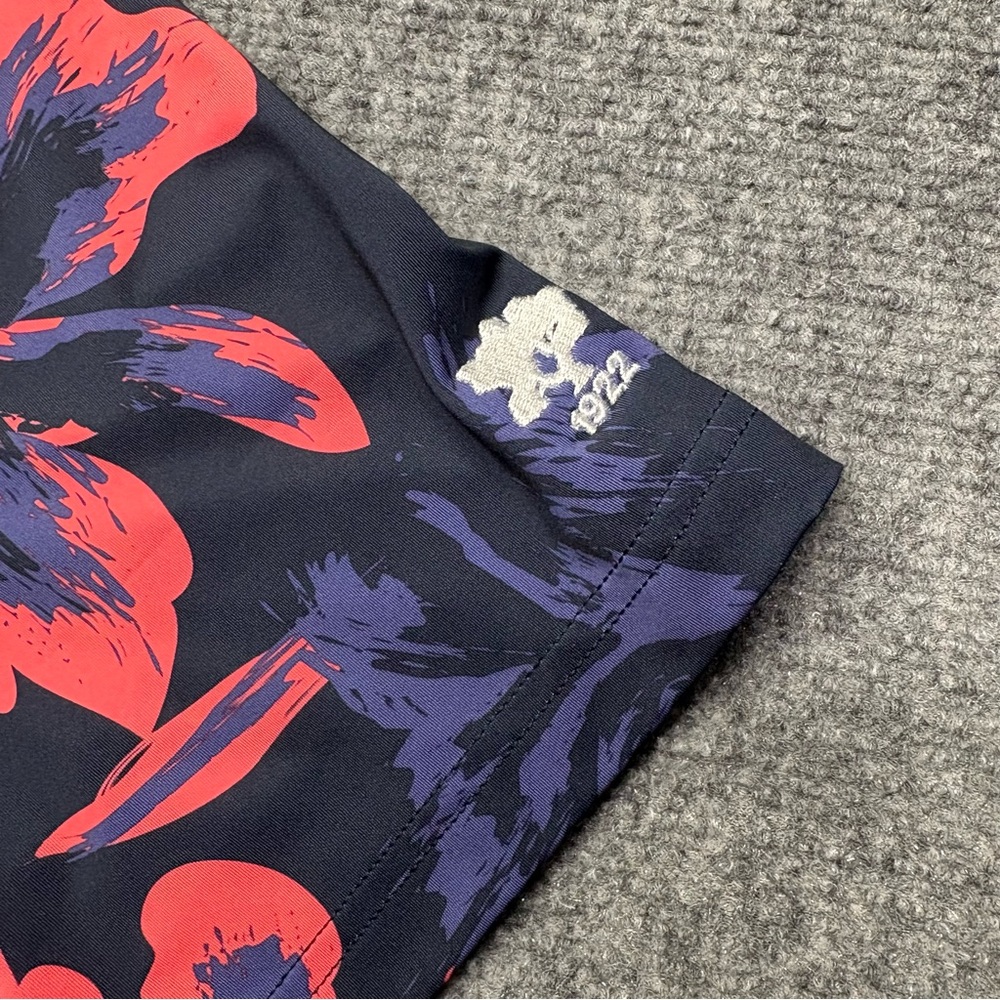 Puma Golf Polo Shirt Mens Large Blue Pink Hawaiian Print Floral The Orchards - Picture 4 of 10